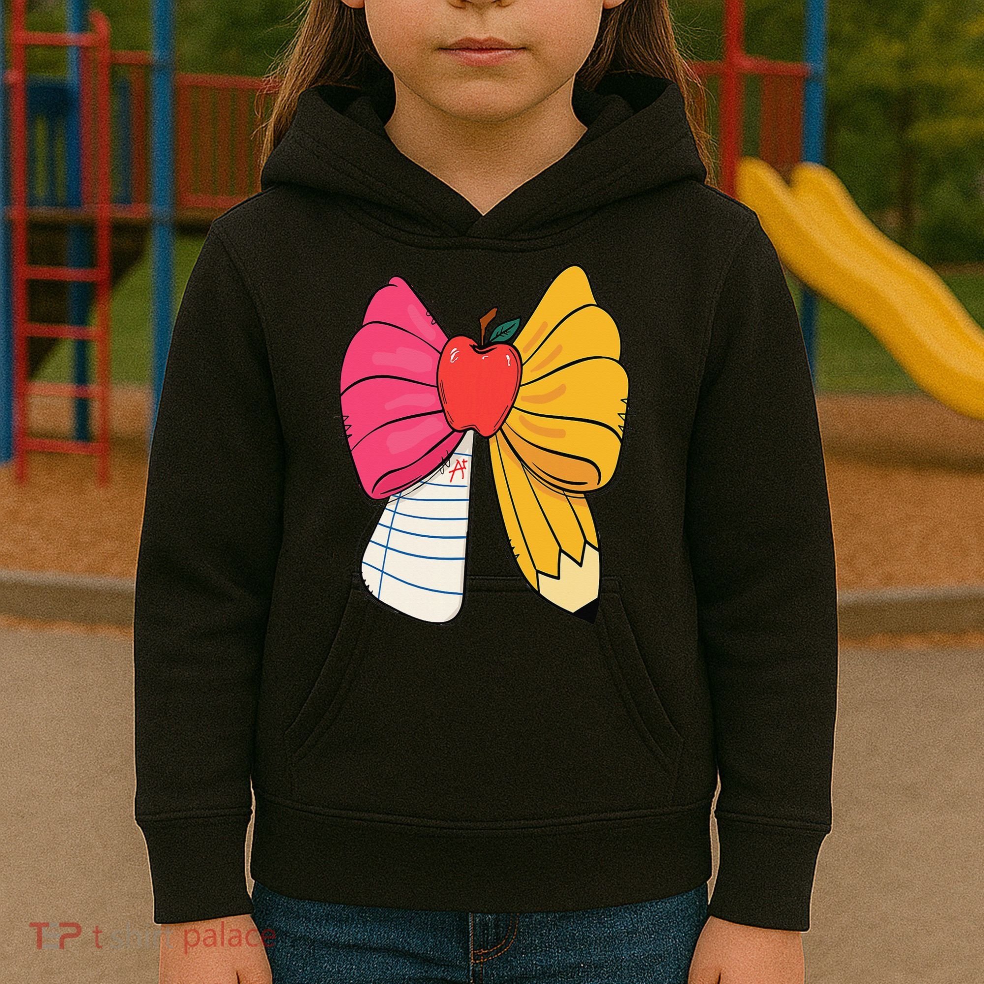 Girly Coquette Bow Pencil Teacher Student Back To School Kids Hoodie