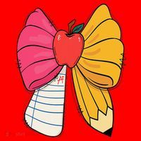 Girly Coquette Bow Pencil Teacher Student Back To School Santa Hat thumb 1
