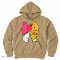 Girly Coquette Bow Pencil Teacher Student Back To School Hoodie thumb 0