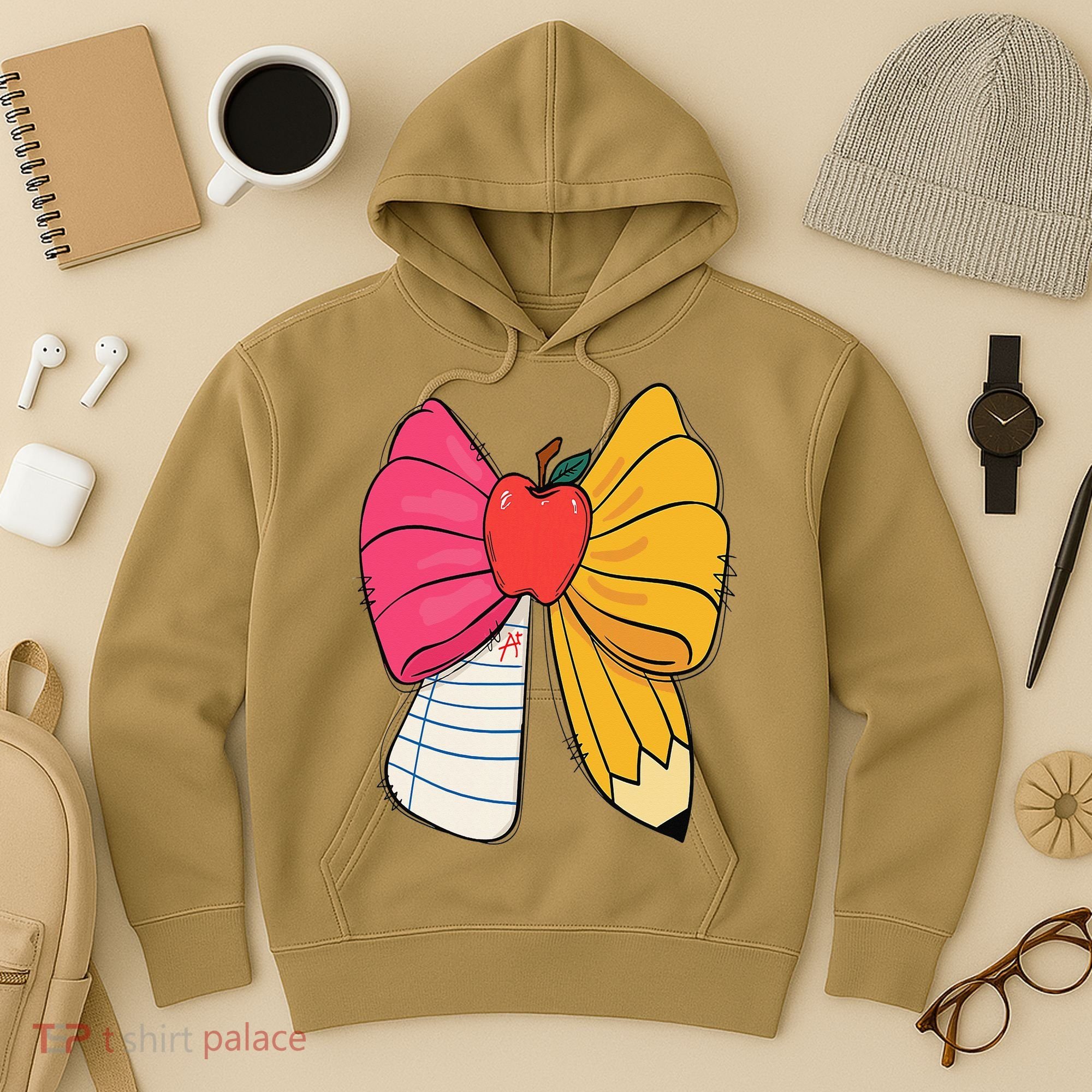 Girly Coquette Bow Pencil Teacher Student Back To School Hoodie