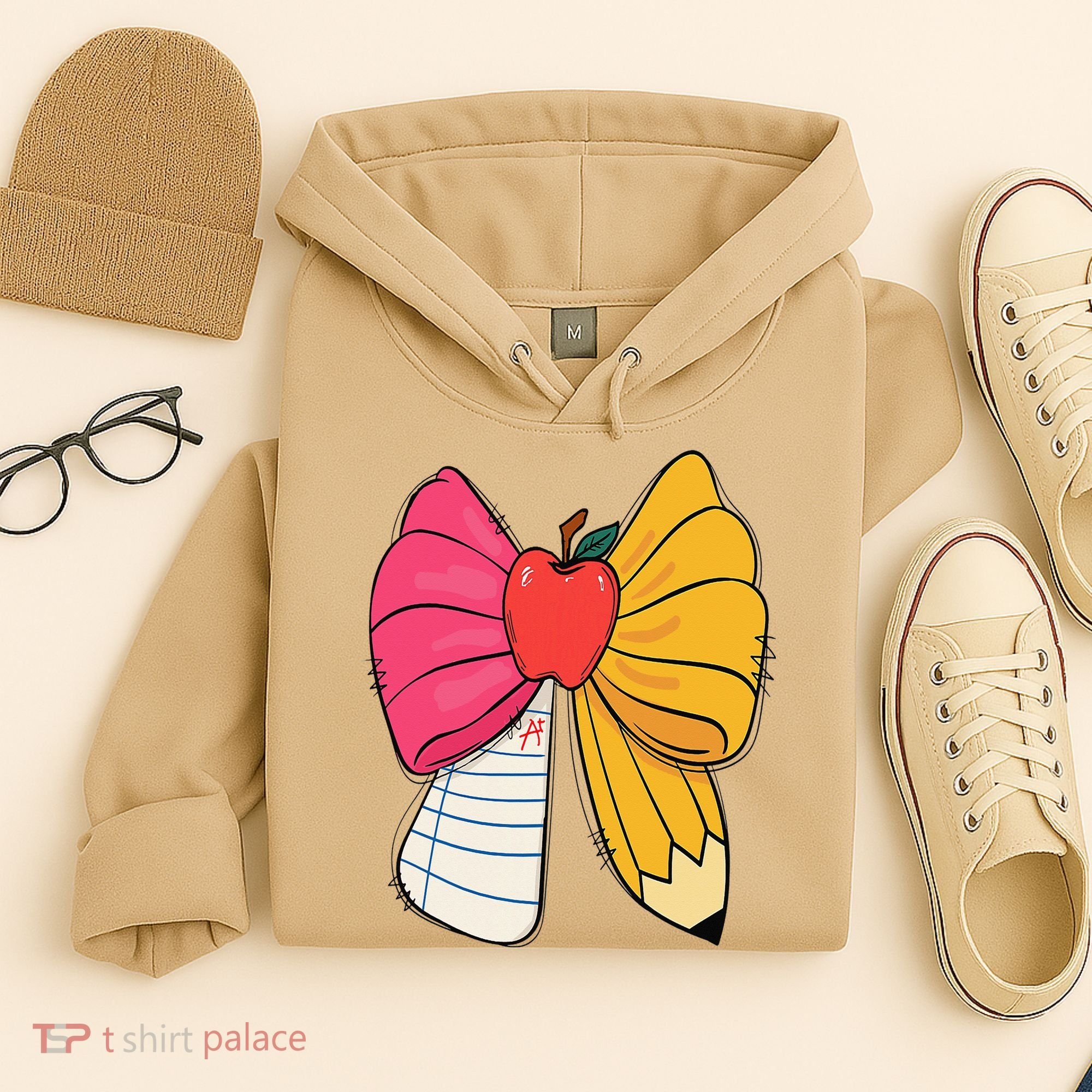 Girly Coquette Bow Pencil Teacher Student Back To School Hoodie