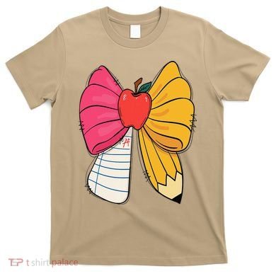 Girly Coquette Bow Pencil Teacher Student Back To School T-Shirt