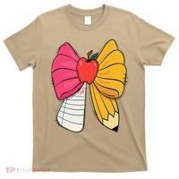 Girly Coquette Bow Pencil Teacher Student Back To School T-Shirt thumb 0