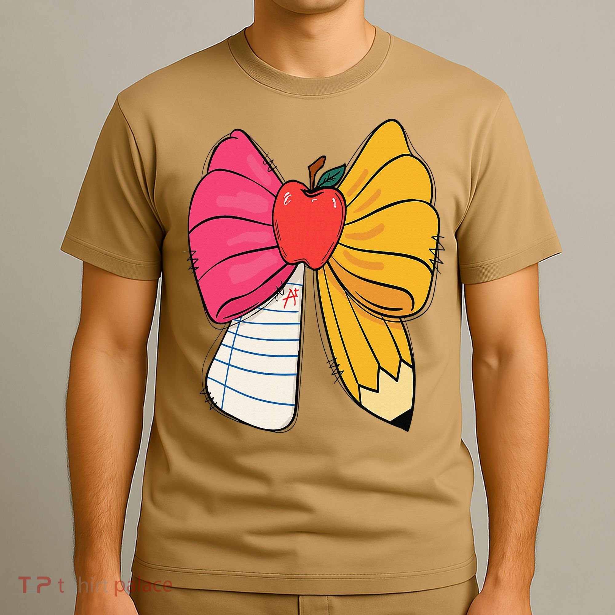 Girly Coquette Bow Pencil Teacher Student Back To School T-Shirt