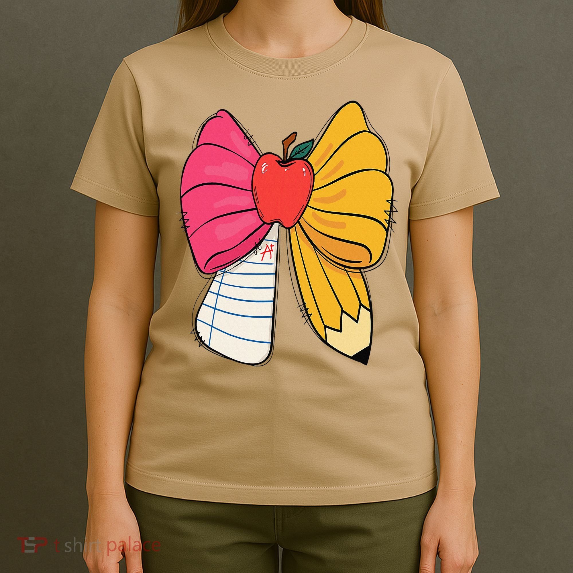 Girly Coquette Bow Pencil Teacher Student Back To School T-Shirt
