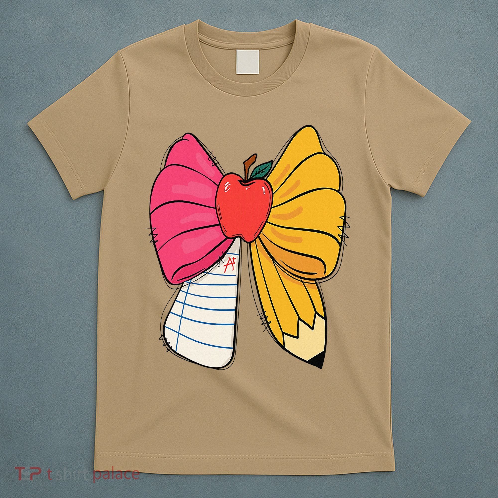 Girly Coquette Bow Pencil Teacher Student Back To School T-Shirt
