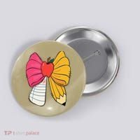 Girly Coquette Bow Pencil Teacher Student Back To School Button thumb 0
