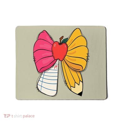 Girly Coquette Bow Pencil Teacher Student Back To School Mousepad