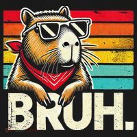 Gaming Capybara Bruh Retro Vintage Funny Bruh Girl T-Shirt thumb 7