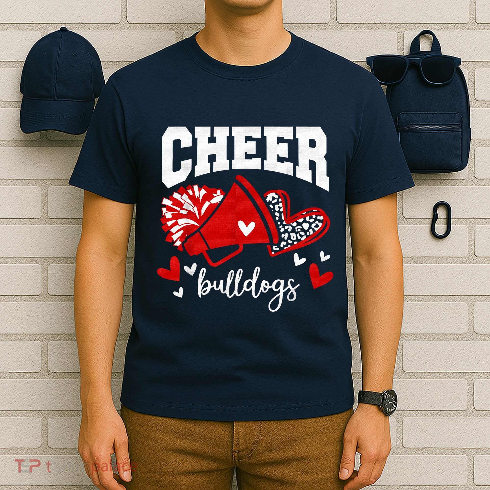 Go Cheer Bulldogs School Sports Fan Spirits Mascot T-Shirt