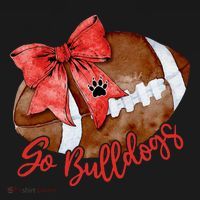 Go Cheer Bulldogs Sports Name Gifts Women Coquette Bow T-Shirt thumb 7