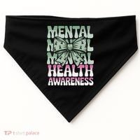 Green Coquette Bow Mental Health Awareness Women USA-Made Doggie Bandana thumb 0