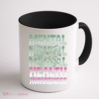 Green Coquette Bow Mental Health Awareness Women Coffee Mug thumb 1