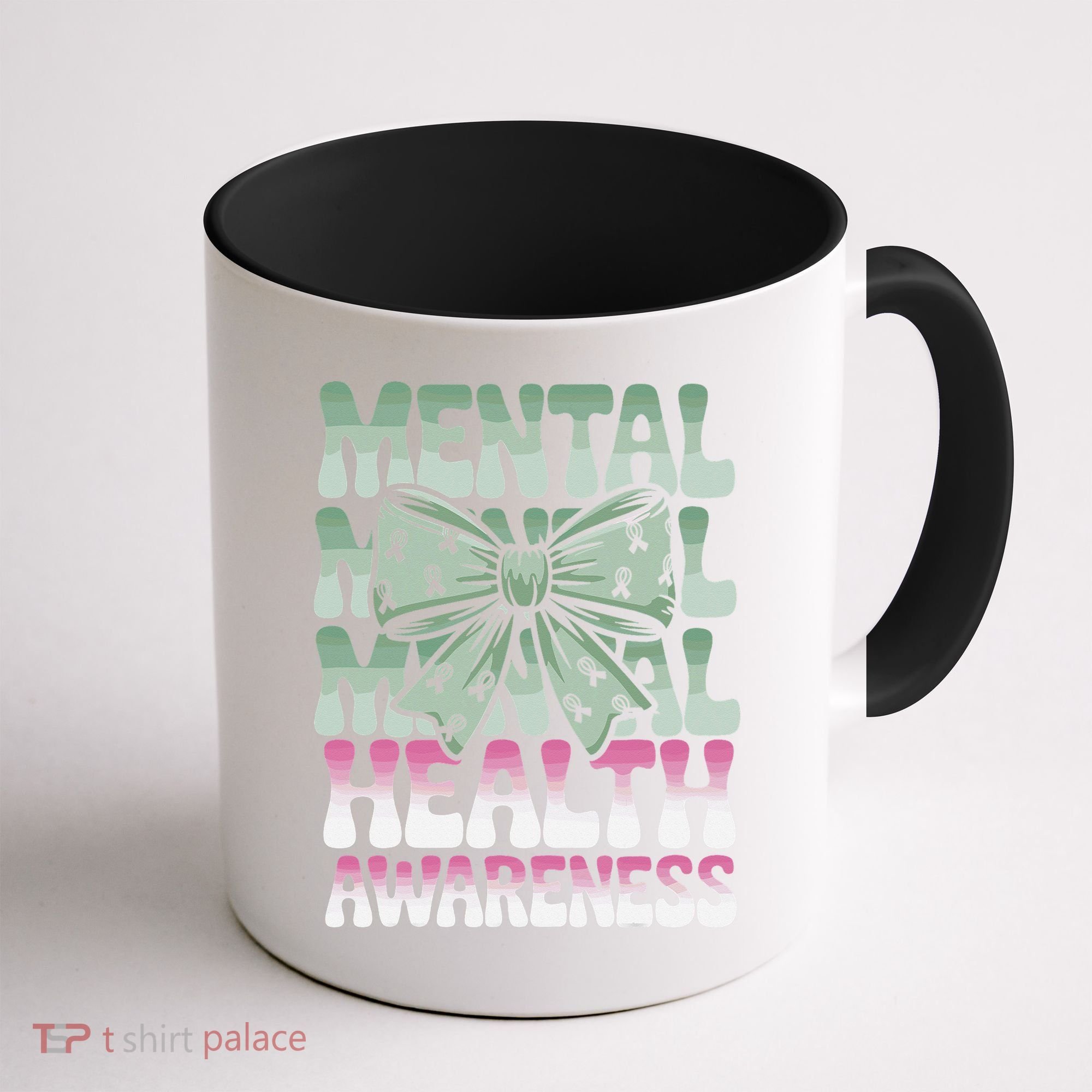 Green Coquette Bow Mental Health Awareness Women Coffee Mug