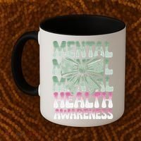 Green Coquette Bow Mental Health Awareness Women Coffee Mug thumb 2