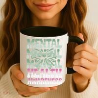 Green Coquette Bow Mental Health Awareness Women Coffee Mug thumb 3