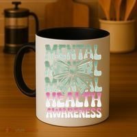 Green Coquette Bow Mental Health Awareness Women Coffee Mug thumb 4