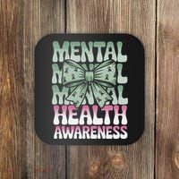 Green Coquette Bow Mental Health Awareness Women Coaster thumb 0
