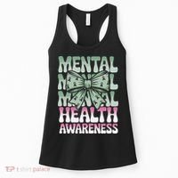 Green Coquette Bow Mental Health Awareness Women Women's Tank Top thumb 0