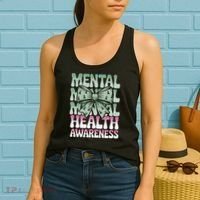 Green Coquette Bow Mental Health Awareness Women Women's Tank Top thumb 2