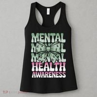 Green Coquette Bow Mental Health Awareness Women Women's Tank Top thumb 3