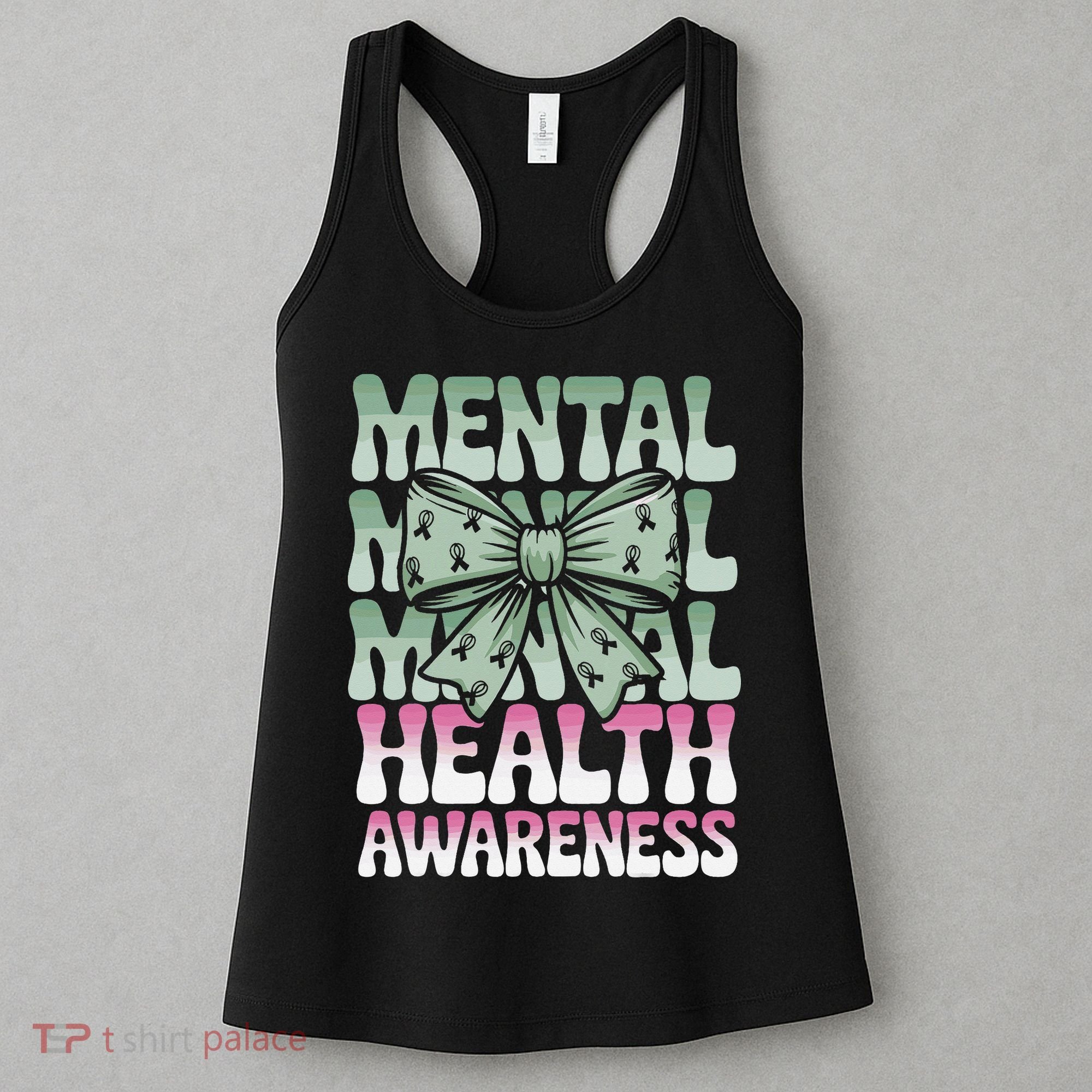 Green Coquette Bow Mental Health Awareness Women Women's Tank Top