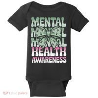 Green Coquette Bow Mental Health Awareness Women Baby Bodysuit thumb 0