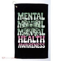 Green Coquette Bow Mental Health Awareness Women Golf Towel thumb 0