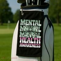 Green Coquette Bow Mental Health Awareness Women Golf Towel thumb 2