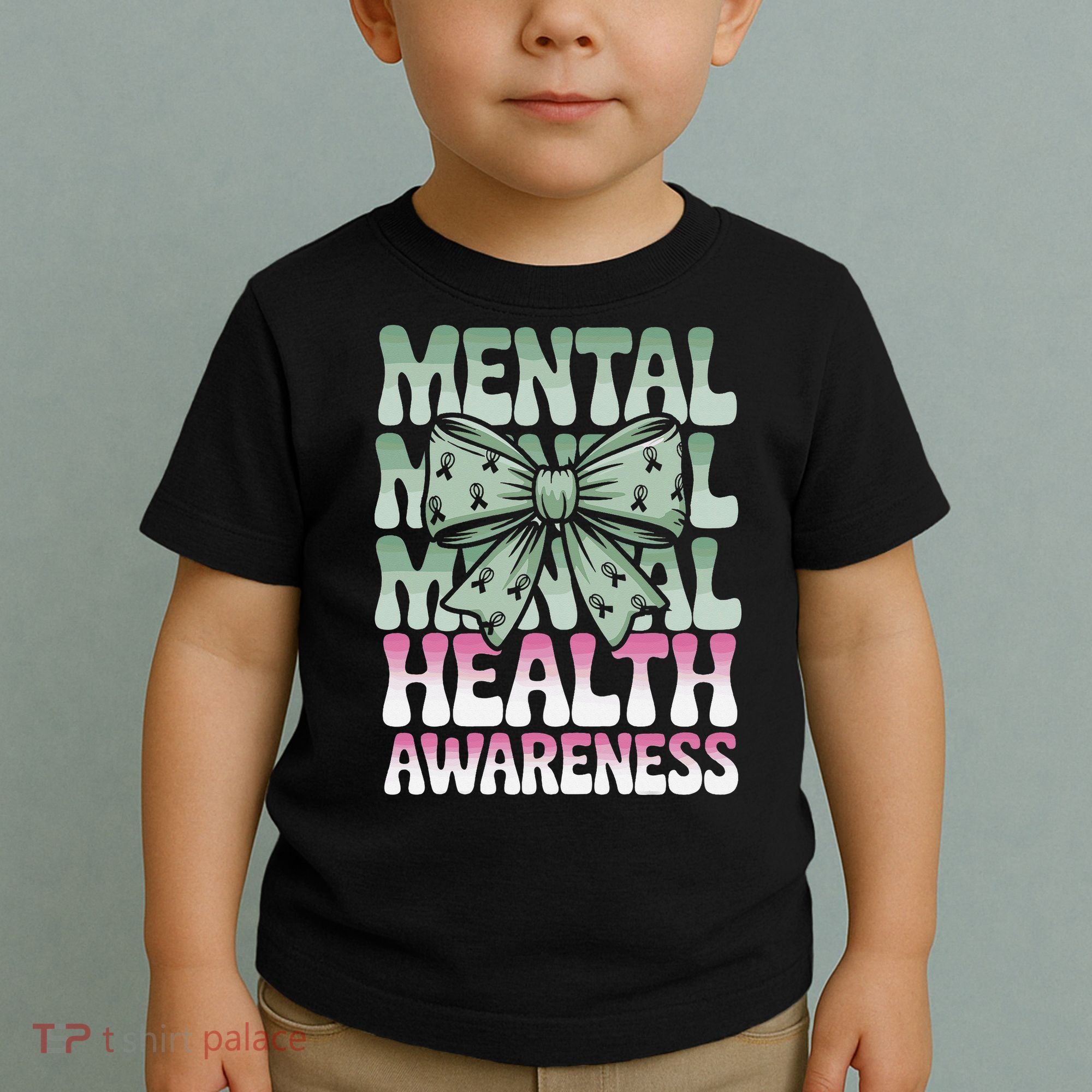 Green Coquette Bow Mental Health Awareness Women Toddler T-Shirt