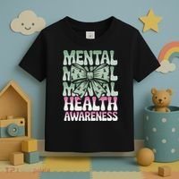Green Coquette Bow Mental Health Awareness Women Toddler T-Shirt thumb 3