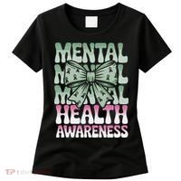 Green Coquette Bow Mental Health Awareness Women Women's T-Shirt thumb 0