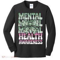 Green Coquette Bow Mental Health Awareness Women Kids Long Sleeve Shirt thumb 0