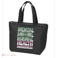 Green Coquette Bow Mental Health Awareness Women Tote Bag thumb 3