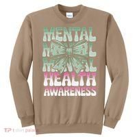 Green Coquette Bow Mental Health Awareness Women Sweatshirt thumb 0
