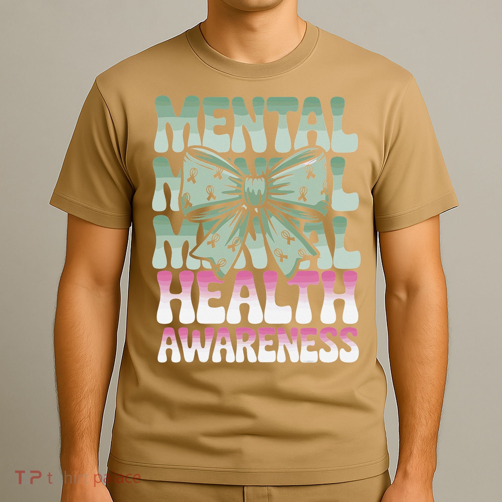 Green Coquette Bow Mental Health Awareness Women T-Shirt