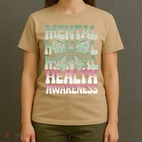 Green Coquette Bow Mental Health Awareness Women T-Shirt thumb 4