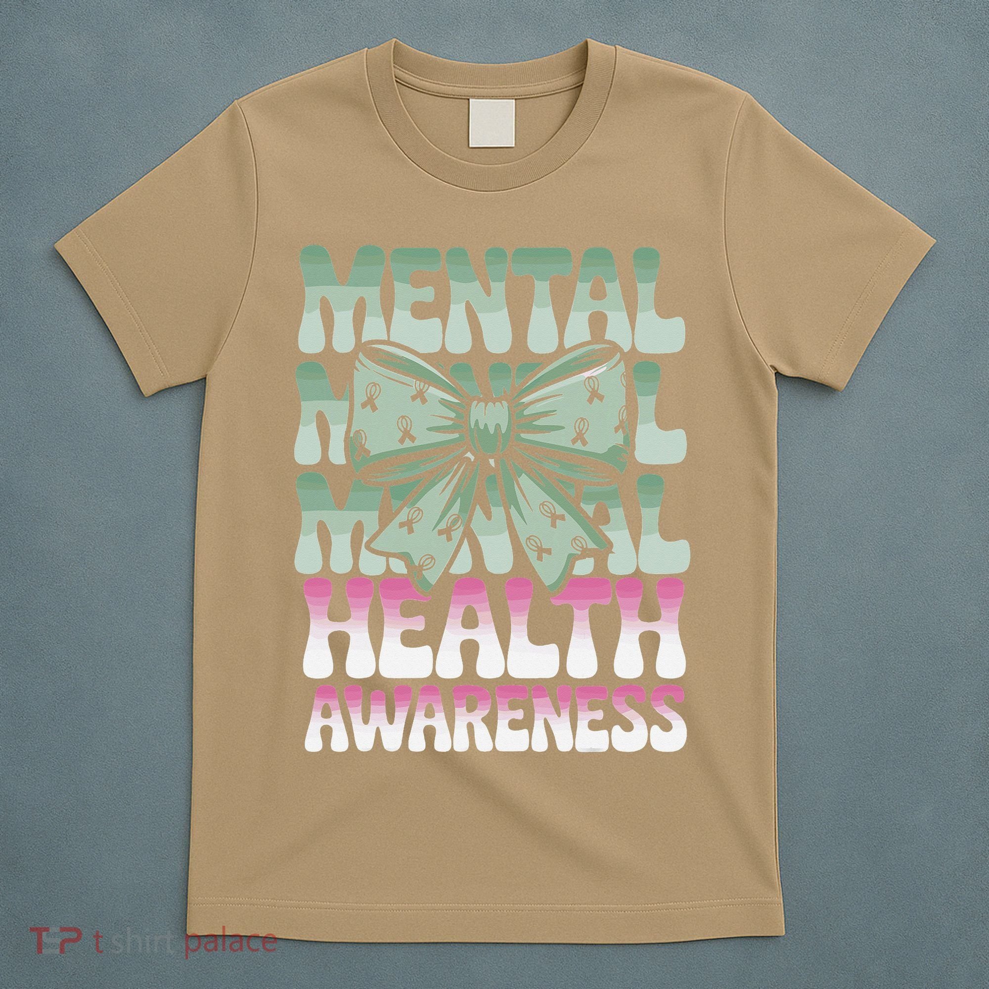Green Coquette Bow Mental Health Awareness Women T-Shirt