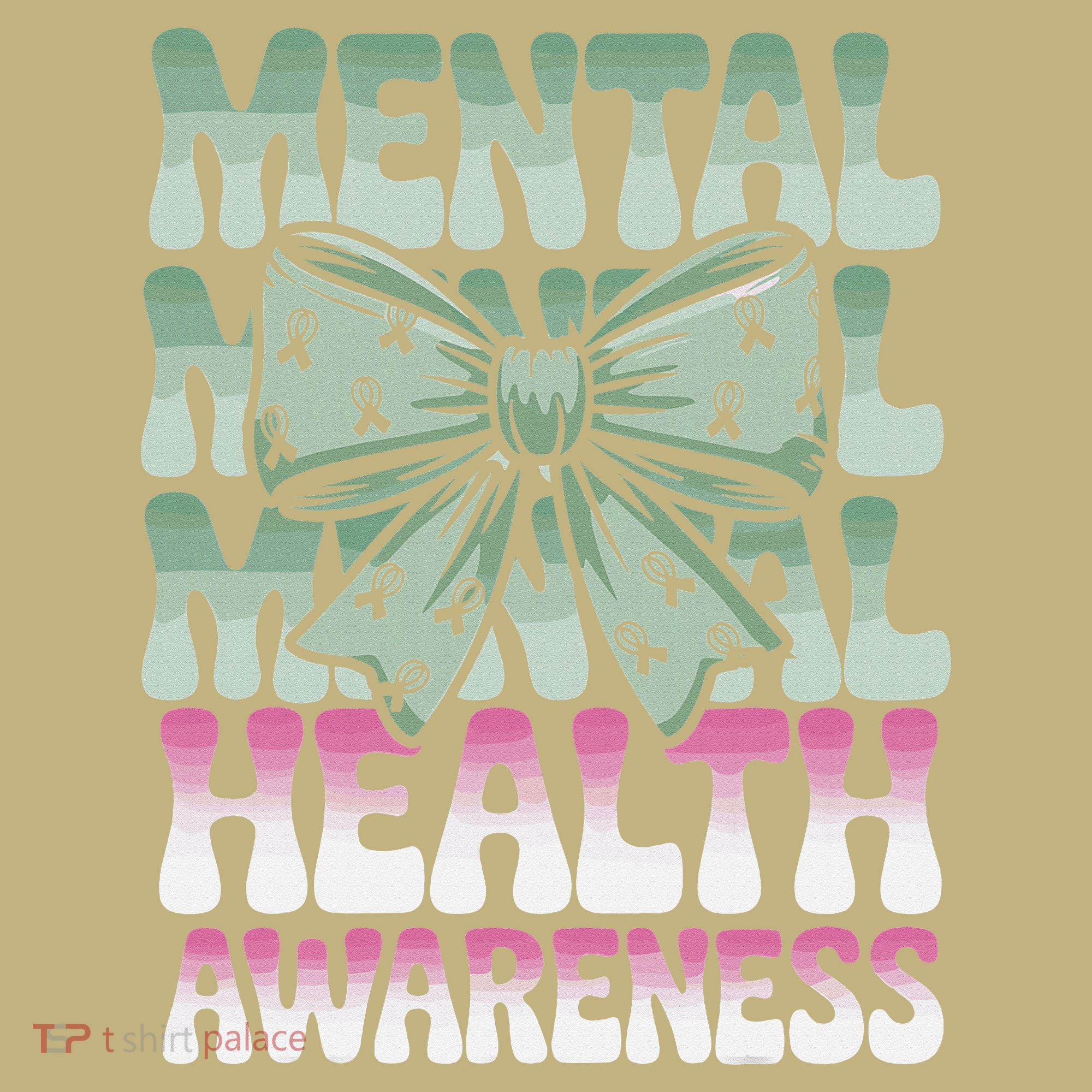 Green Coquette Bow Mental Health Awareness Women Button