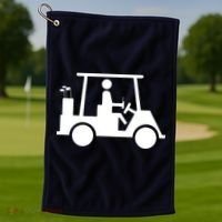 Golf Cart Beer Golf Towel thumb 1