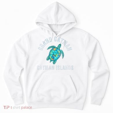 Grand Cayman Beach Design Sea Turtle Illustration Gift Hoodie
