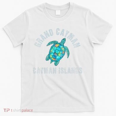 Grand Cayman Beach Design Sea Turtle Illustration Gift T-Shirt
