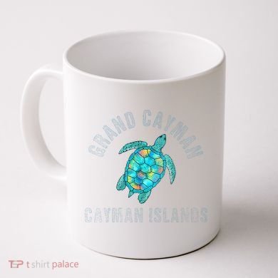 Grand Cayman Beach Design Sea Turtle Illustration Gift Coffee Mug