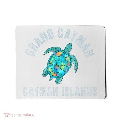 Grand Cayman Beach Design Sea Turtle Illustration Gift Mousepad