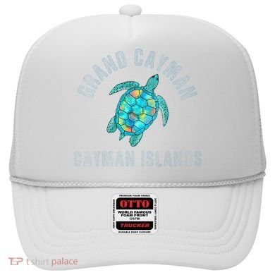 Grand Cayman Beach Design Sea Turtle Illustration Gift Hat