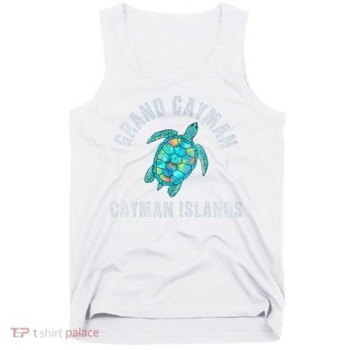Grand Cayman Beach Design Sea Turtle Illustration Gift Tank Top