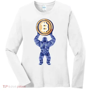 Gorilla Cryptocurrency Bitcoin Women's Long Sleeve Shirt