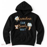 Grandma Can Bearly Wait Gender Neutral Baby Shower Matching Hoodie thumb 0