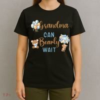 Grandma Can Bearly Wait Gender Neutral Baby Shower Matching T-Shirt thumb 4