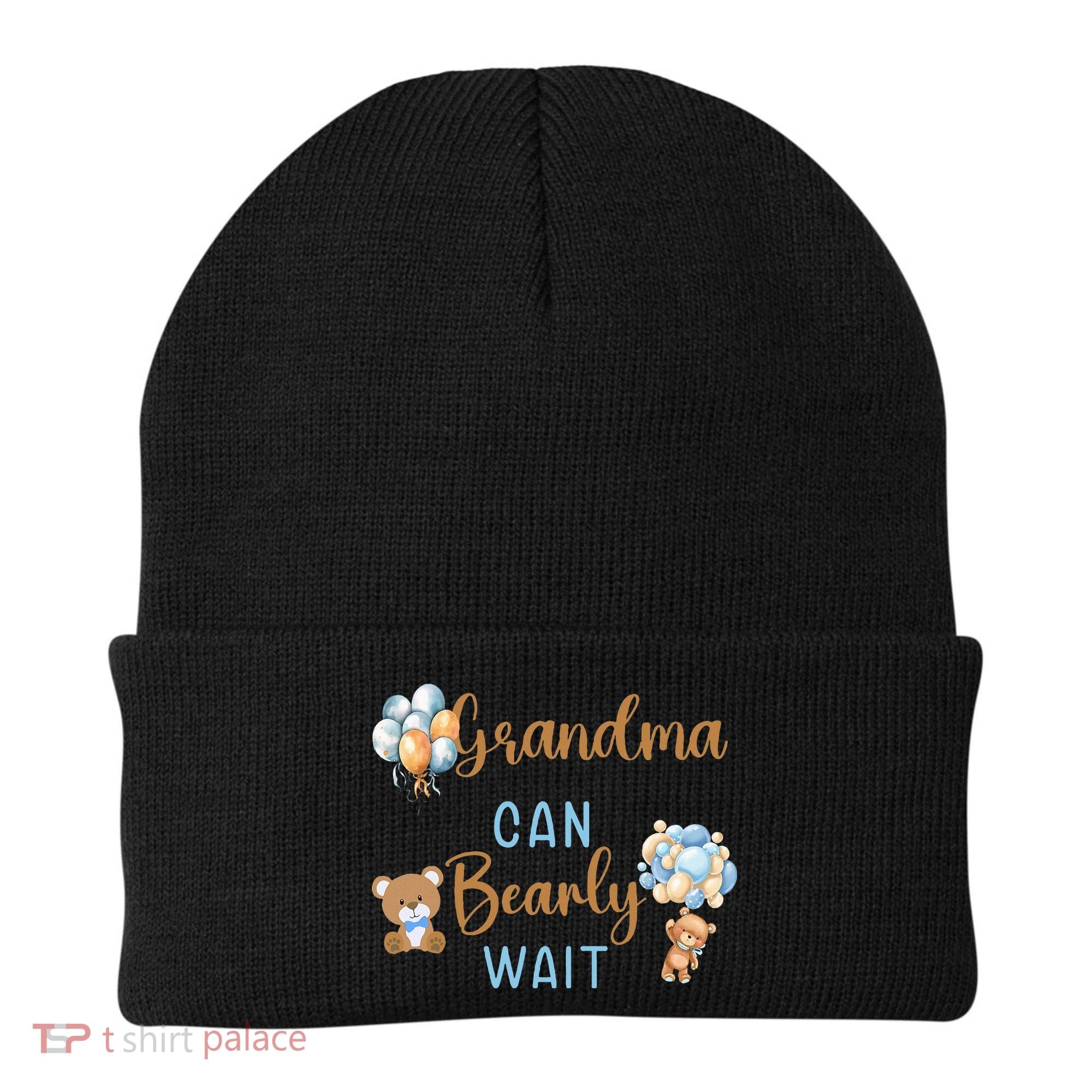 Grandma Can Bearly Wait Gender Neutral Baby Shower Matching Beanie